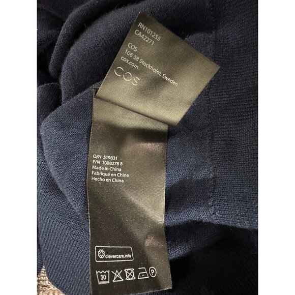COS 100% wool rollneck sweater sz S color Navy NWT MSPR 135 - Picture 5 of 8